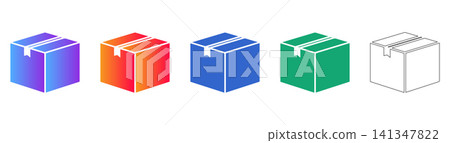 Isometric Parcel Box Icons Isometric Parcel Box Icons 141347822