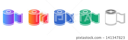 Toilet Paper Roll Icons Toilet Paper Roll Icons 141347823