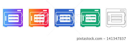 Professional Laboratory Oven Icon Set Professional Laboratory Oven Icon Set 141347837