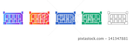 Industrial Cargo Crate Vector Set Industrial Cargo Crate Vector Set 141347881