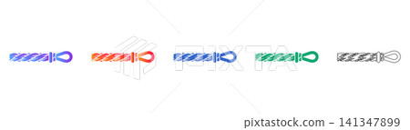 Textured Rope Segment Icon Set Textured Rope Segment Icon Set 141347899