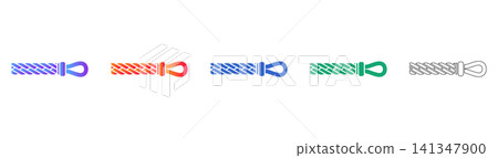 Braided Rope Segment Icon Set Braided Rope Segment Icon Set 141347900