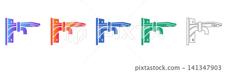Wall Mounted Bracket Icon Set Wall Mounted Bracket Icon Set 141347903