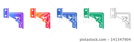 L Shaped Support Bracket Icon Set L Shaped Support Bracket Icon Set 141347904