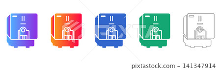 Industrial Circuit Breaker Vector Icon Set Industrial Circuit Breaker Vector Icon Set 141347914