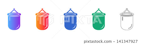 Punching Bag Vector Icon Set Punching Bag Vector Icon Set 141347927