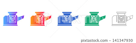 Industrial Grinder Machine Vector Icon Set Industrial Grinder Machine Vector Icon Set 141347930