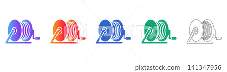 Industrial Cable Reel Vector Icon 141347956