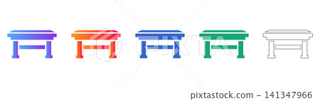 Park Bench Icon Set Park Bench Icon Set 141347966