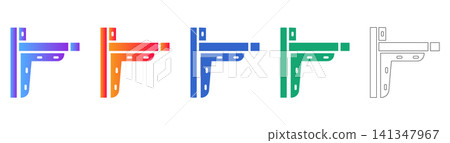 Modern L Bracket Wall Support Vector Icon Set 141347967