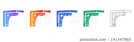 Decorative Ornate Shelf Bracket Vector Icon Set Decorative Ornate Shelf Bracket Vector Icon Set 141347968