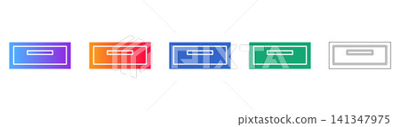 Minimalist Drawer or Cabinet Pull Vector Icon Set Minimalist Drawer or Cabinet Pull Vector Icon Set 141347975