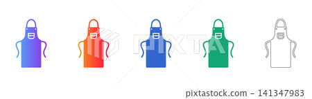 Protective Work Apron Icon Set Protective Work Apron Icon Set 141347983