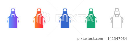 Professional Utility Apron Icon Set Professional Utility Apron Icon Set 141347984