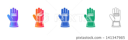 Industrial Protective Glove Icon Set 141347985