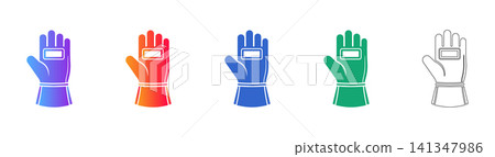Heavy Duty Safety Glove Icon Set 141347986