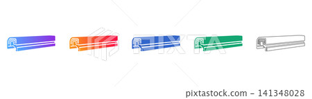 Industrial Rubber Seal Profile Vector Set Industrial Rubber Seal Profile Vector Set 141348028