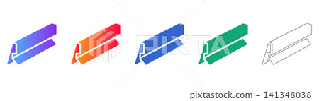Isometric Metal Profile Vector Set Isometric Metal Profile Vector Set 141348038