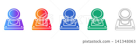 Circular Push Button Icons for Control Panels Circular Push Button Icons for Control Panels 141348063