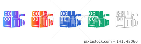 Vintage Cinema Camera Icons for Media Projects Vintage Cinema Camera Icons for Media Projects 141348066