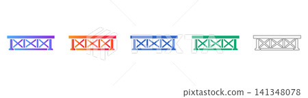 Industrial Bridge Girder Vector Set Industrial Bridge Girder Vector Set 141348078