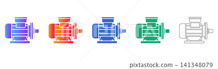 Industrial Motor Component Icons Industrial Motor Component Icons 141348079