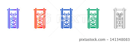Vertical Lift Mechanism Icons 141348083