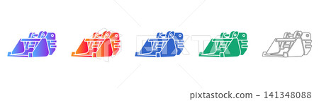 Heavy Duty Earthmoving Bucket Icon Collection Heavy Duty Earthmoving Bucket Icon Collection 141348088