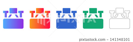 Construction Site Equipment Vector Icons Construction Site Equipment Vector Icons 141348101