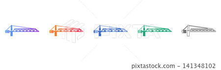 Tower Crane Construction Vector Set 141348102