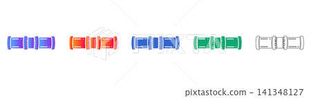 Industrial Segmented Pipe Vector Icon Set Industrial Segmented Pipe Vector Icon Set 141348127