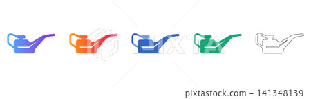 Angled Spout Oil Can Icon Set Angled Spout Oil Can Icon Set 141348139