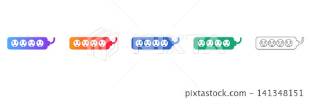Multi Socket Power Strip Icons 141348151