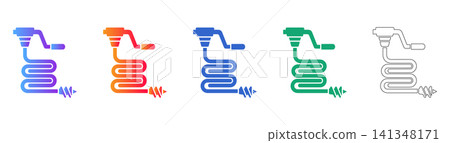 Drain Snake Plumbing Tool Icon Set Drain Snake Plumbing Tool Icon Set 141348171