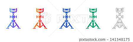 Industrial Tripod Mounting Stand Icons Industrial Tripod Mounting Stand Icons 141348175