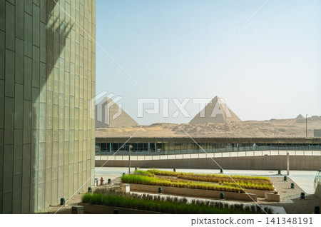 View of the Giza Pyramids from the Grand Egyptian Museum View of the Giza Pyramids from the Grand Egyptian Museum 141348191
