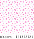 Seamless watercolor pattern with illustration delicate pink roses and scattered petals. Romantic floral backdrop for baby apparel, textile prints, wedding stationery, gift wrapping and scrapbook paper 141348421