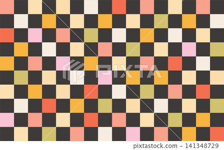 Colorful checkerboard pattern with bright geometric cubes in trendy retro style Colorful checkerboard pattern with bright geometric cubes in trendy retro style 141348729