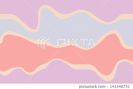 Abstract wavy pattern in shades of pink, pastel blue and pastel violet and cream. Smooth lines create a modern and vibrant design suitable for backgrounds or textiles. Abstract wavy pattern in shades of pink, pastel blue and pastel violet and cream. Smooth lines create a modern and vibrant design suitable for backgrounds or textiles. 141348731