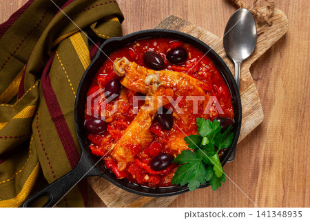 Pollo alla romana, Roman chicken, homemade, no people, Pollo alla romana, Roman chicken, homemade, no people, 141348935