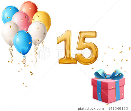 Number 15 celebration elements. Number 15 celebration elements. 141349153