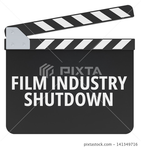 Film Industry Shutdown concept with clapperboard. 3D rendering 141349716