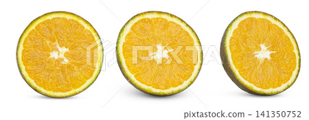 Chocolate orange slices or halves collection, set. Chocolate navel orange half isolated. Chocolate orange slices or halves collection, set. Chocolate navel orange half isolated. 141350752