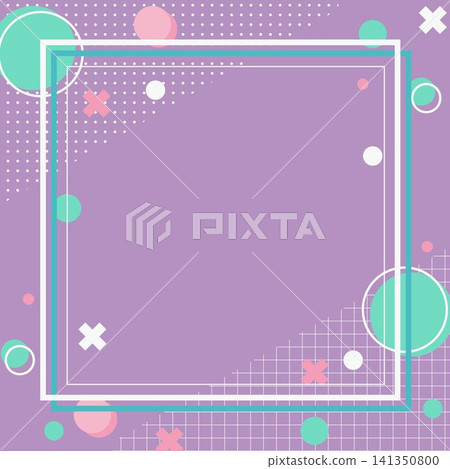 Cute geometric pattern frame background, purple tones 1:1 Cute geometric pattern frame background, purple tones 1:1 141350800