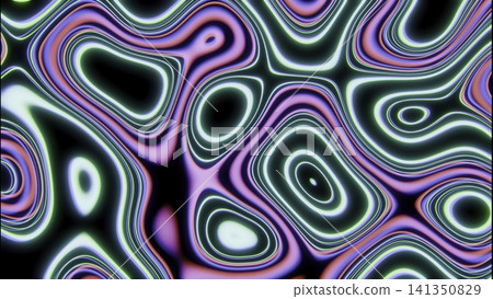 Abstract neon bands forming concentric ovals with flowing undulating blobs and shifting glow across deep teal recesses, creating vibrant futuristic motion, depth, and layered luminous texture Abstract neon bands forming concentric ovals with flowing undulating blobs and shifting glow across deep teal recesses, creating vibrant futuristic motion, depth, and layered luminous texture 141350829