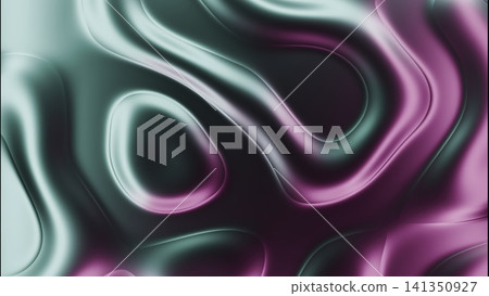 Glossy satin surface slowly reshaping with teal to magenta gradient, flowing oval cavities, curved seams, layered highlights, smooth reflective depth and elegant abstract motion Glossy satin surface slowly reshaping with teal to magenta gradient, flowing oval cavities, curved seams, layered highlights, smooth reflective depth and elegant abstract motion 141350927