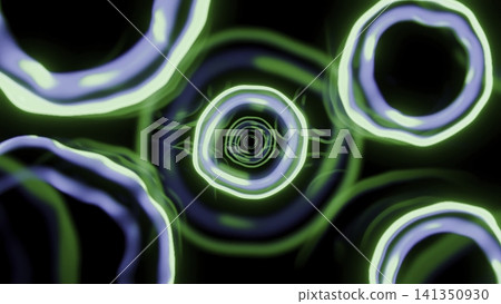 Concentric neon rings creating glowing green and cyan tunnel effect with layered circles, dark center, soft reflections, radiant depth and futuristic abstract energy Concentric neon rings creating glowing green and cyan tunnel effect with layered circles, dark center, soft reflections, radiant depth and futuristic abstract energy 141350930