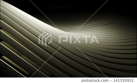 Layered metallic ribbons forming luminous wave with diagonal flow and shifting highlights across smooth bands, creating elegant abstract texture, depth, rhythm, and modern luxury surface Layered metallic ribbons forming luminous wave with diagonal flow and shifting highlights across smooth bands, creating elegant abstract texture, depth, rhythm, and modern luxury surface 141350952