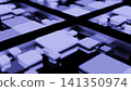 Detailed Miniature Digital City Map Visualization Highlighting Street Patterns And Building Structures In Blue 141350974