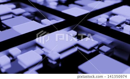 Detailed Miniature Digital City Map Visualization Highlighting Street Patterns And Building Structures In Blue Detailed Miniature Digital City Map Visualization Highlighting Street Patterns And Building Structures In Blue 141350974